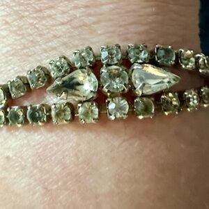 Vintage Weiss Rhinestone Bracelet